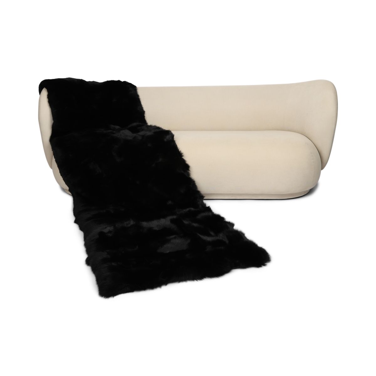 Premium Vos Plaid | Kasjmier Achterkant | Zwart | 80x220 cm