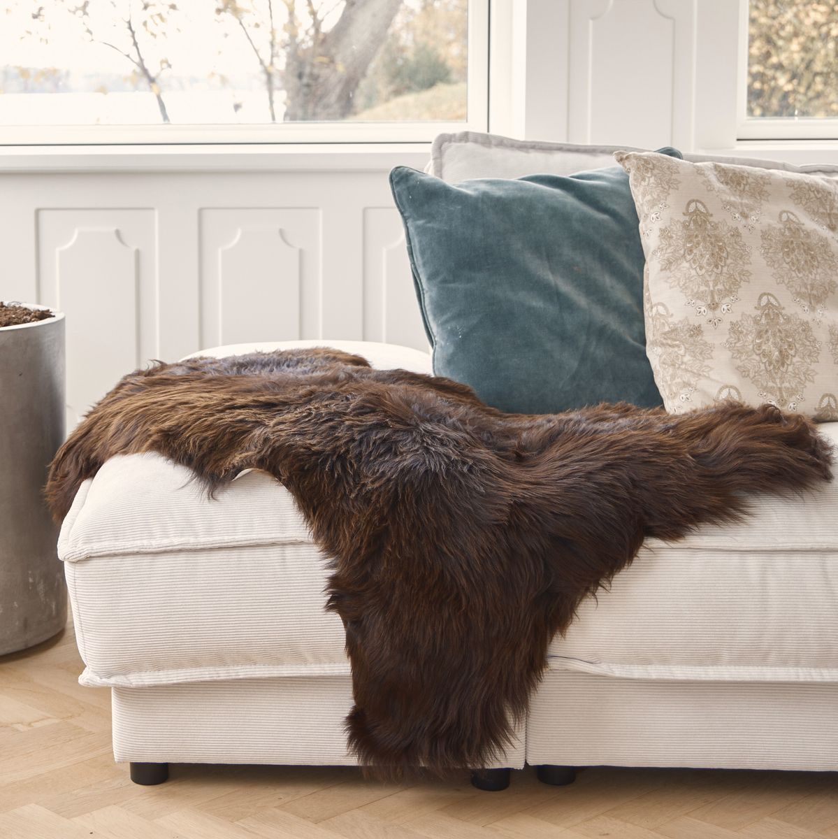 Engelse Schapenvacht | 120+ cm Natuurlijk donkerbruin