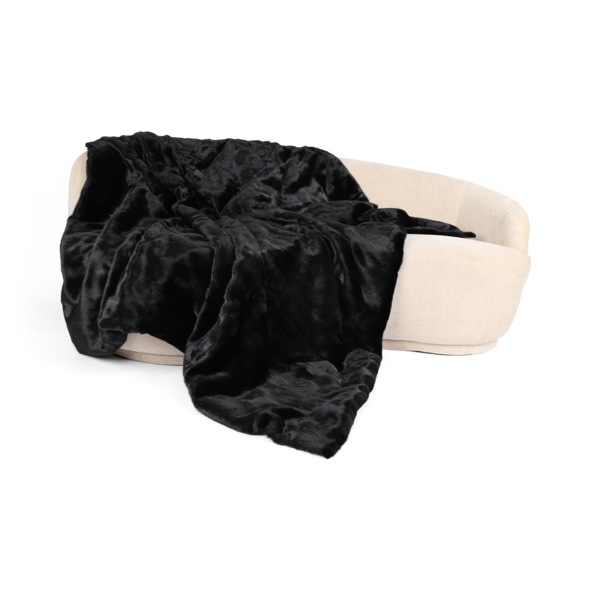 Deense Nerts Deken | Kasjmier Achterkant | Zwart | 188x182 cm