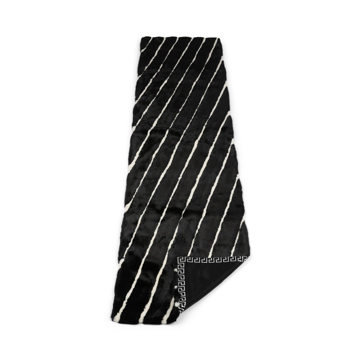 Deense Nerts Plaid | Kasjmier Achterkant | Zwart/Wit | 50x220 cm