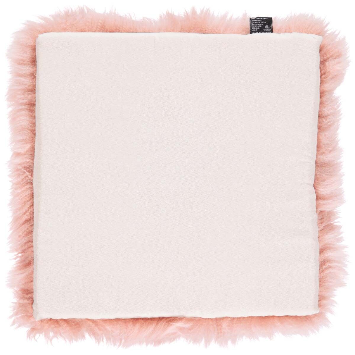 Langharig Schapenvacht Stoel Kussen Roze