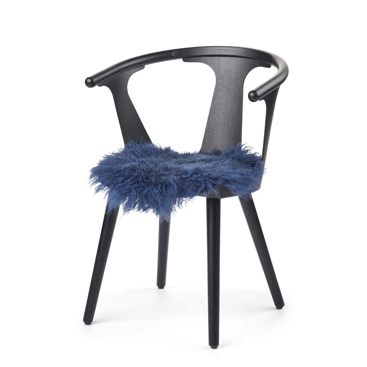 Curly Schapenvacht Stoel Cover | Ø38 cm Licht Marineblauw