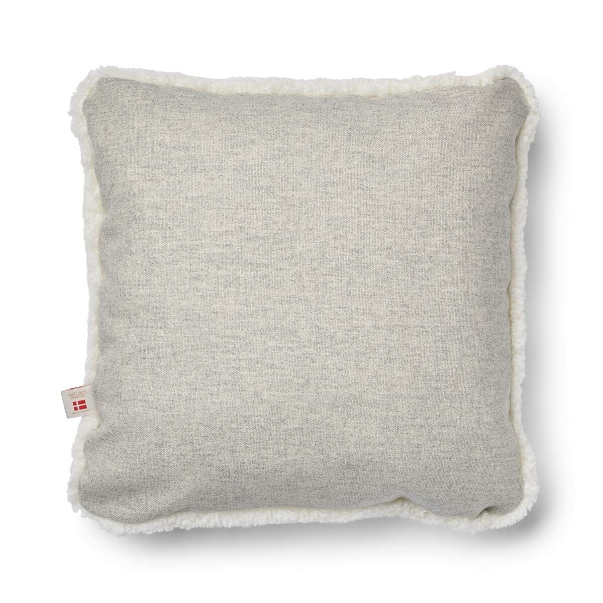 Kortharig Schapenvacht Kussen | Tweezijdig | 52x52 cm | 34x52 cm Zilver/Ivoor