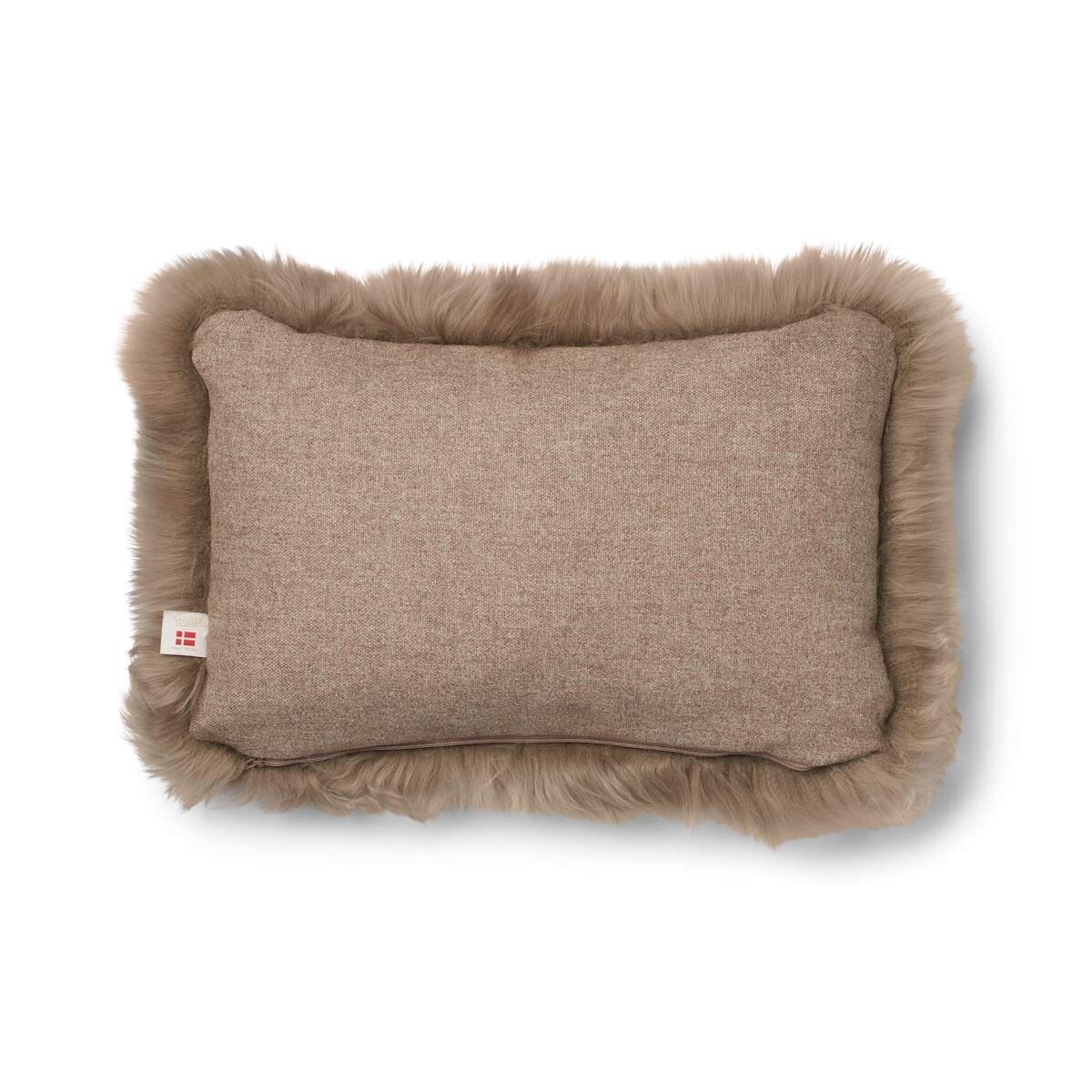 Langharig Schapenvacht Kussen | 52x52 cm | 34x52 cm Beige/Taupe