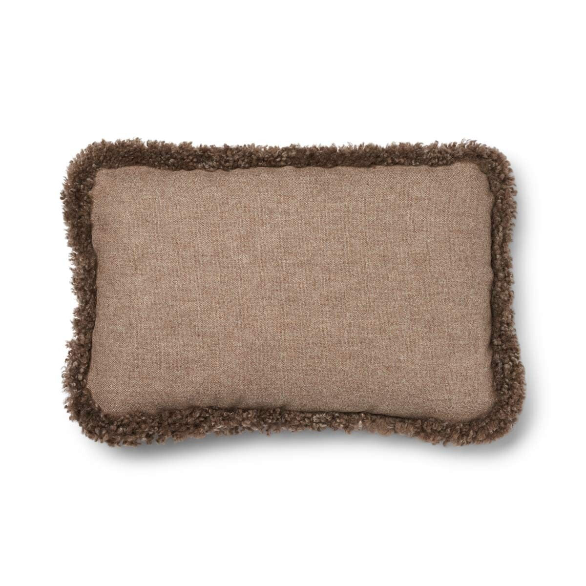 Kortharig Schapenvacht Kussen | KW rand | 52x52 cm | 34x52 cm Beige/Taupe