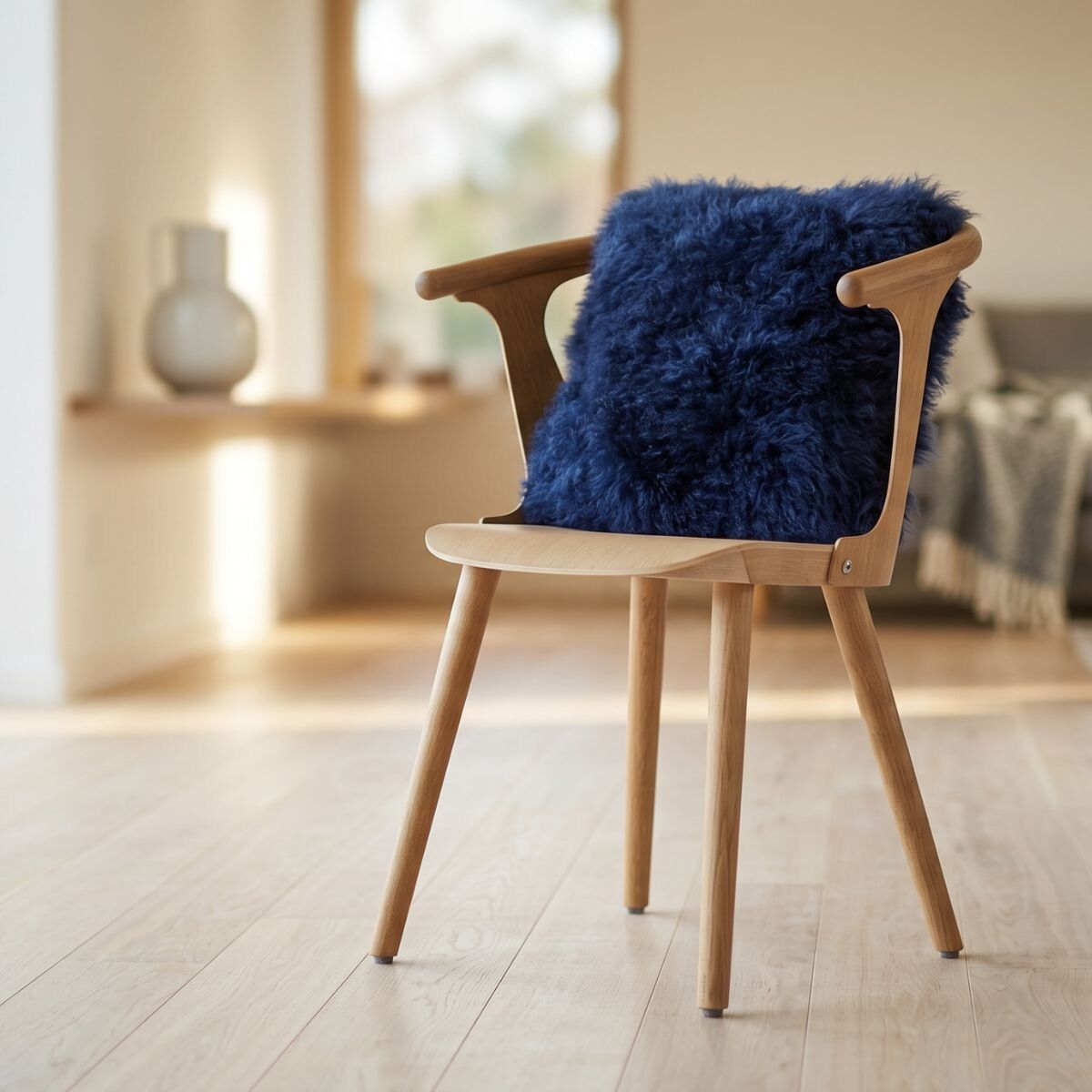 Curly Kussen Marineblauw
