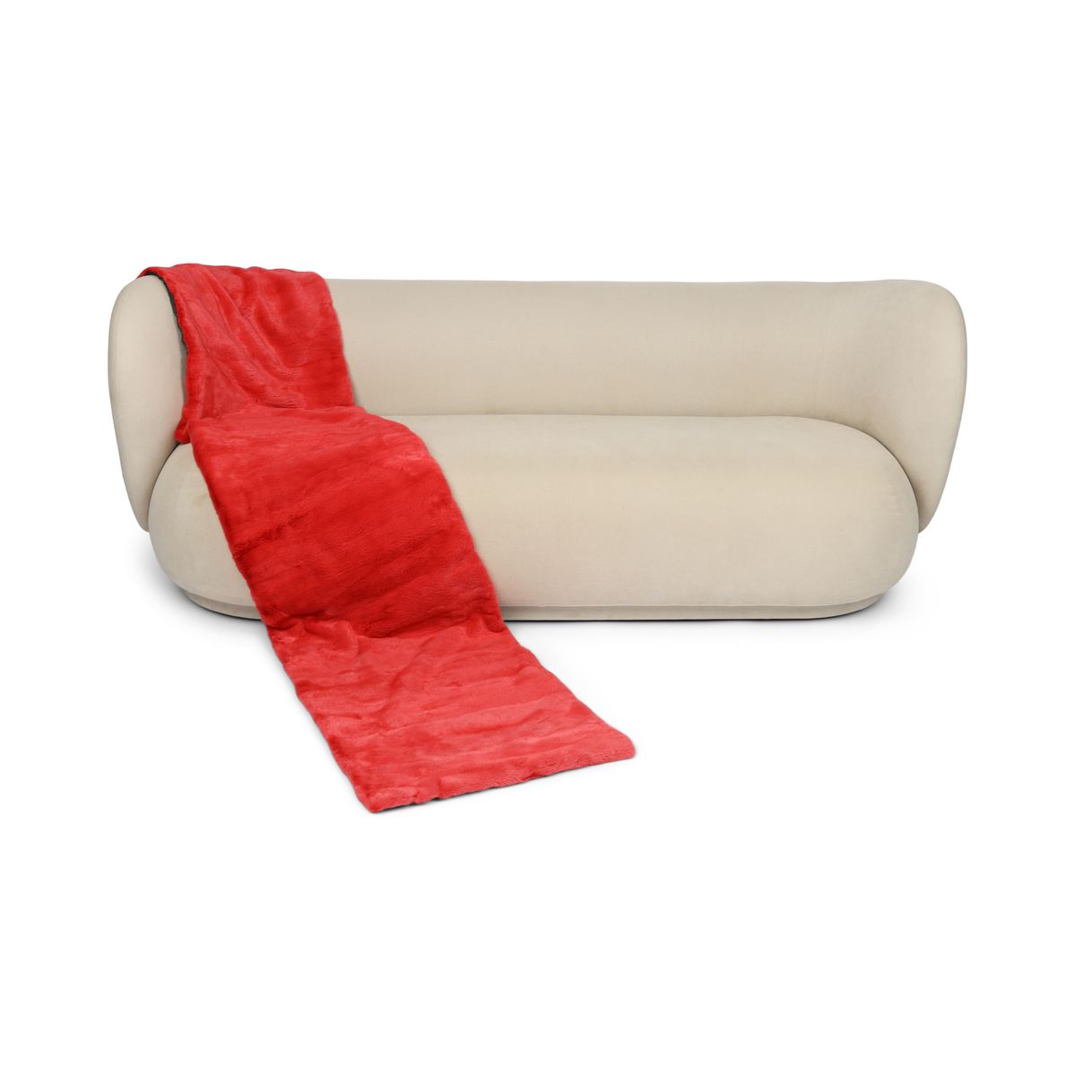 Deense Nerts Plaid | Kasjmier Achterkant | Red | 52x222 cm