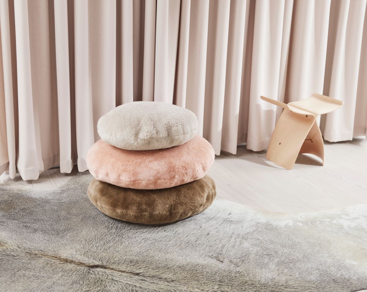 Scandinavisch Fluweel Kussen | Ø45 cm | Ø62 cm Parelgrijs