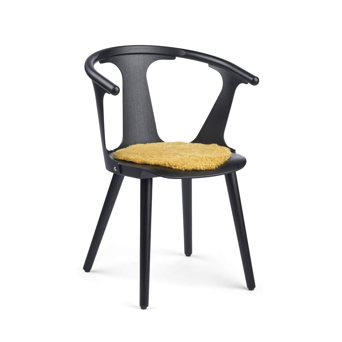 Kortharige Schapenvacht Stoel Cover | Ø38 cm Koraal Geel