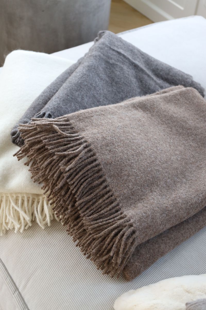 Julia Plaid | Alpaca/lamswol mix 140x240 cm Donkerbruin