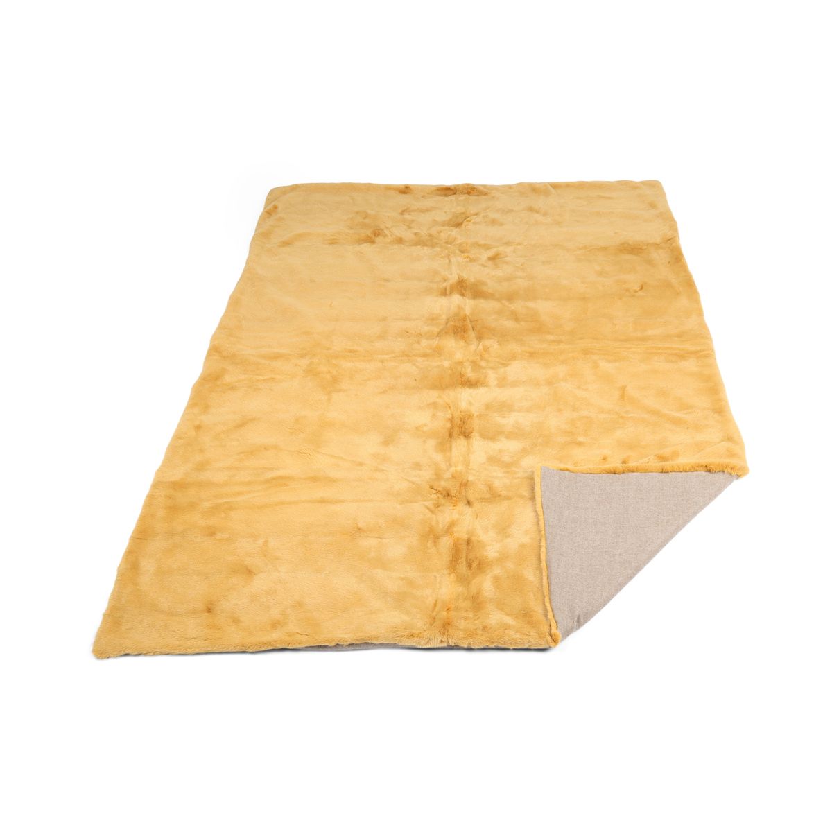 Deense Nerts Plaid | Kasjmier Achterkant | Mosterd Geel | 140x200 cm