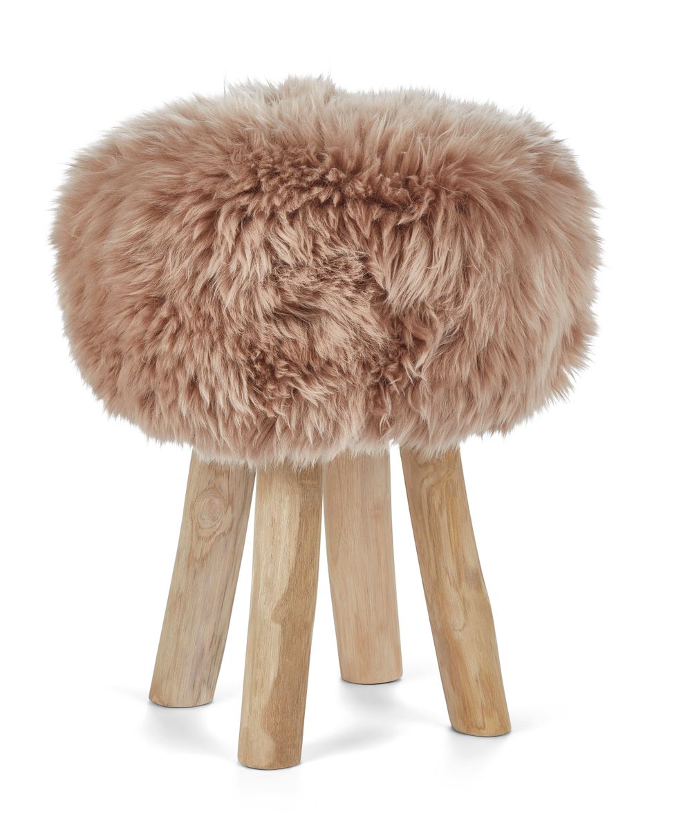 Premium Seat Cover | Long Wool | New Zealand | Ø34cm Warm zand