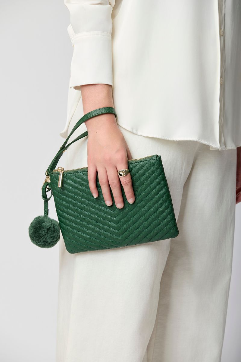 Helene Clutch Tas Antiek Groen