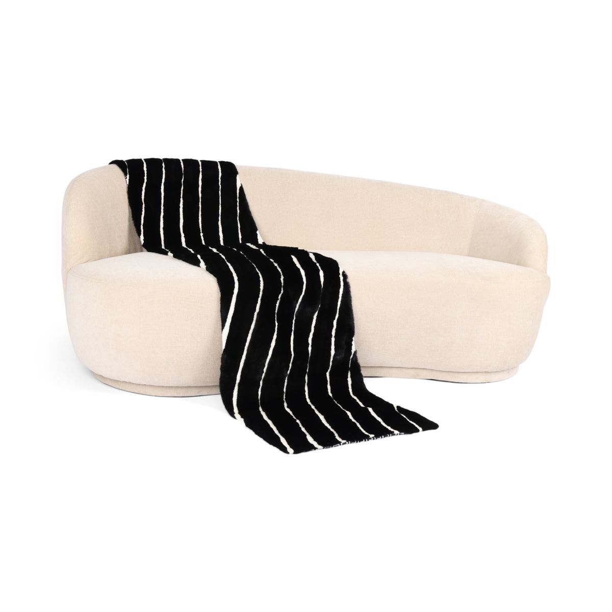 Deense Nerts Plaid | Kasjmier Achterkant | Zwart/Wit | 50x220 cm