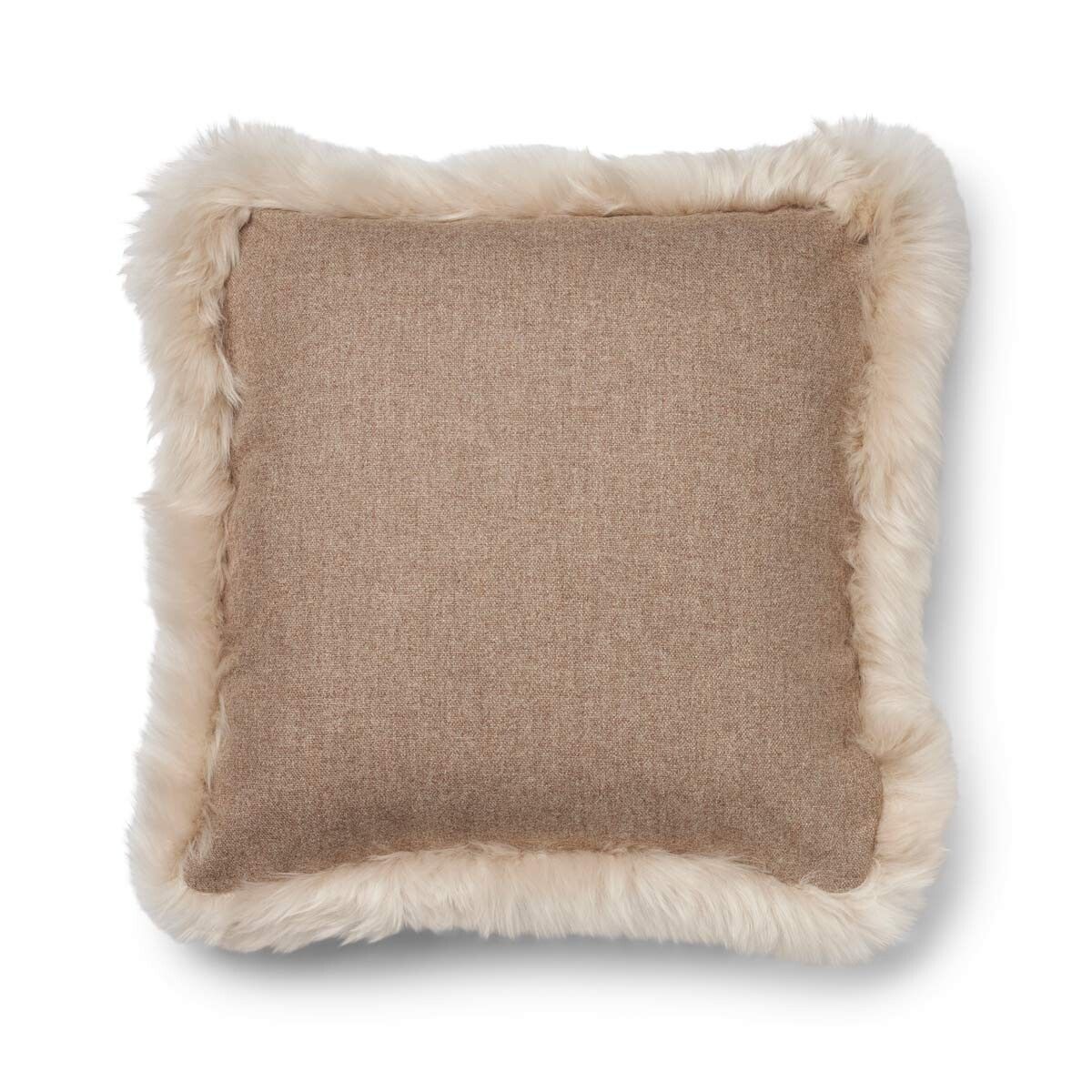 Wollen Kussen | LW rand | 52x52 cm | 34x52 cm Beige/Linnen