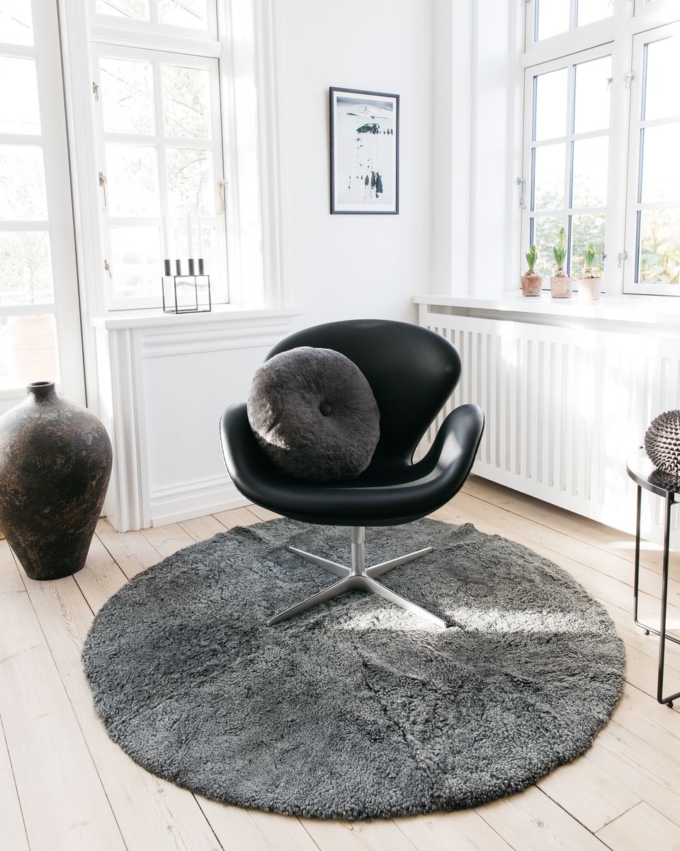 Kortharig Curly Schapenvacht Design Kleed | Ø140 cm