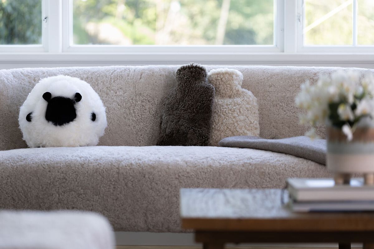 Schattig Schapen Kussen | Ø20 cm | Ø26 cm | Ø34 cm Zwart/Wit