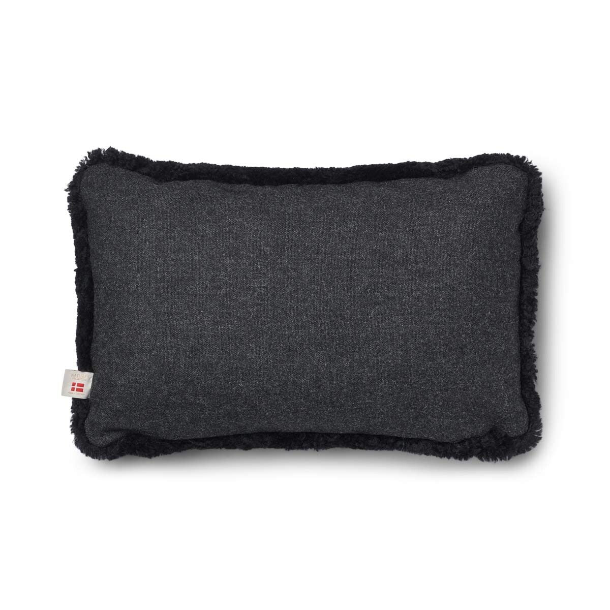 Kortharig Schapenvacht Kussen | Tweezijdig | 52x52 cm | 34x52 cm Houtskool/Zwart