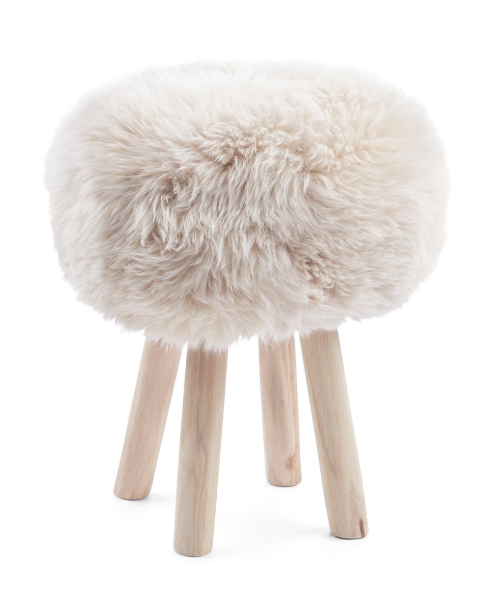 Premium Seat Cover | Long Wool | New Zealand | Ø34cm Linnen