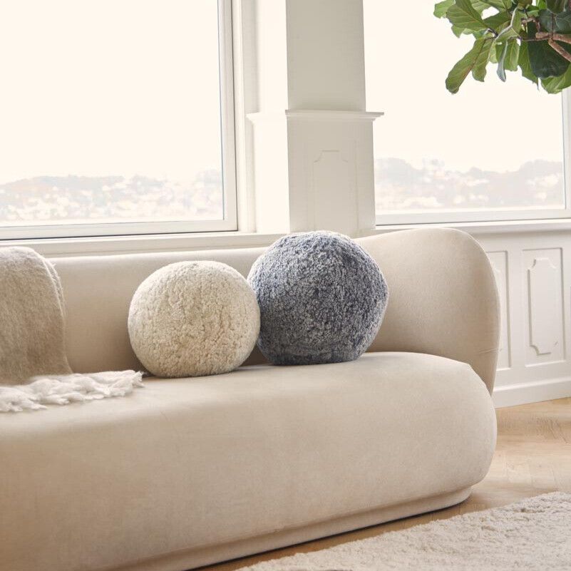 Angeliet Kussen | Ø25 cm | Ø30 cm | Ø35 cm SW Curly Zwart