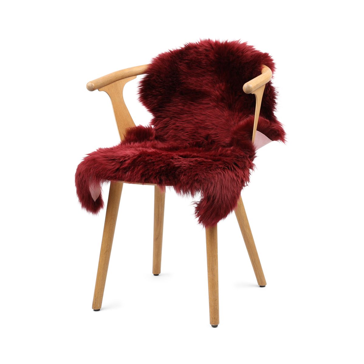 Nieuw- Zeelandse schapenvacht | Langharig | 90 cm Burgundy