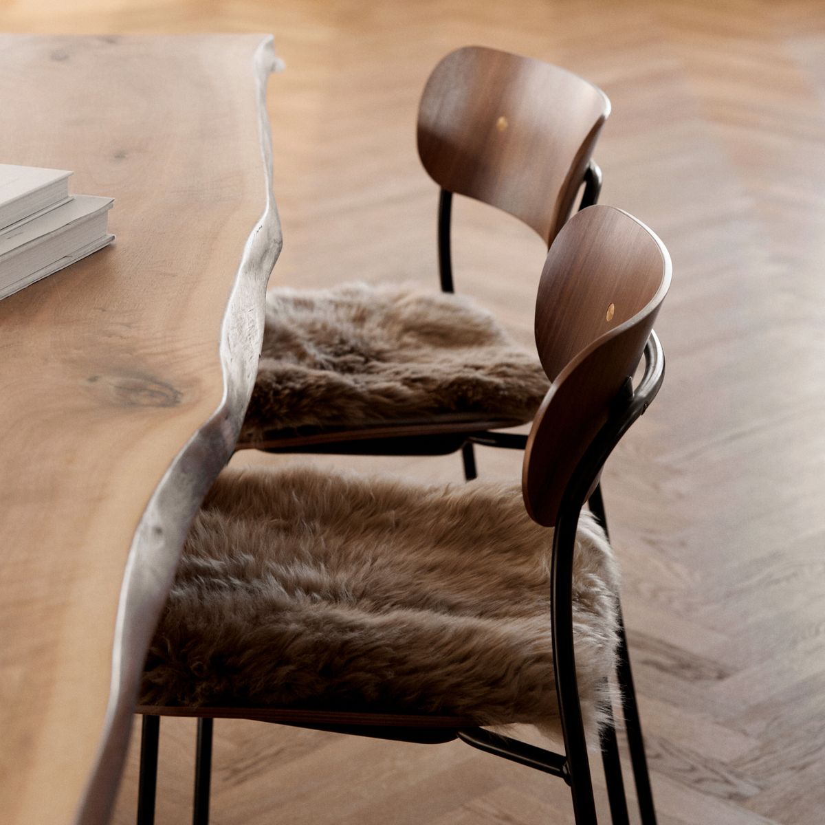 Langharige Schapenvacht Seat Cover Zero Waste Zwart