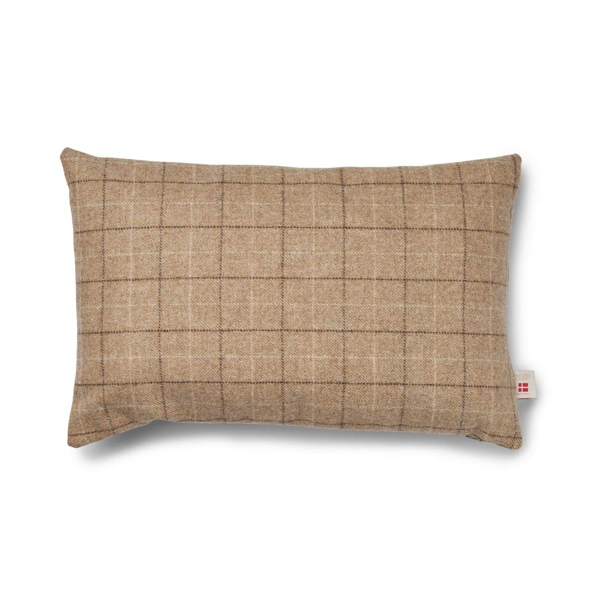 Dubbelzijdig Wollen Kussen | 34x52 cm Havermout-beige