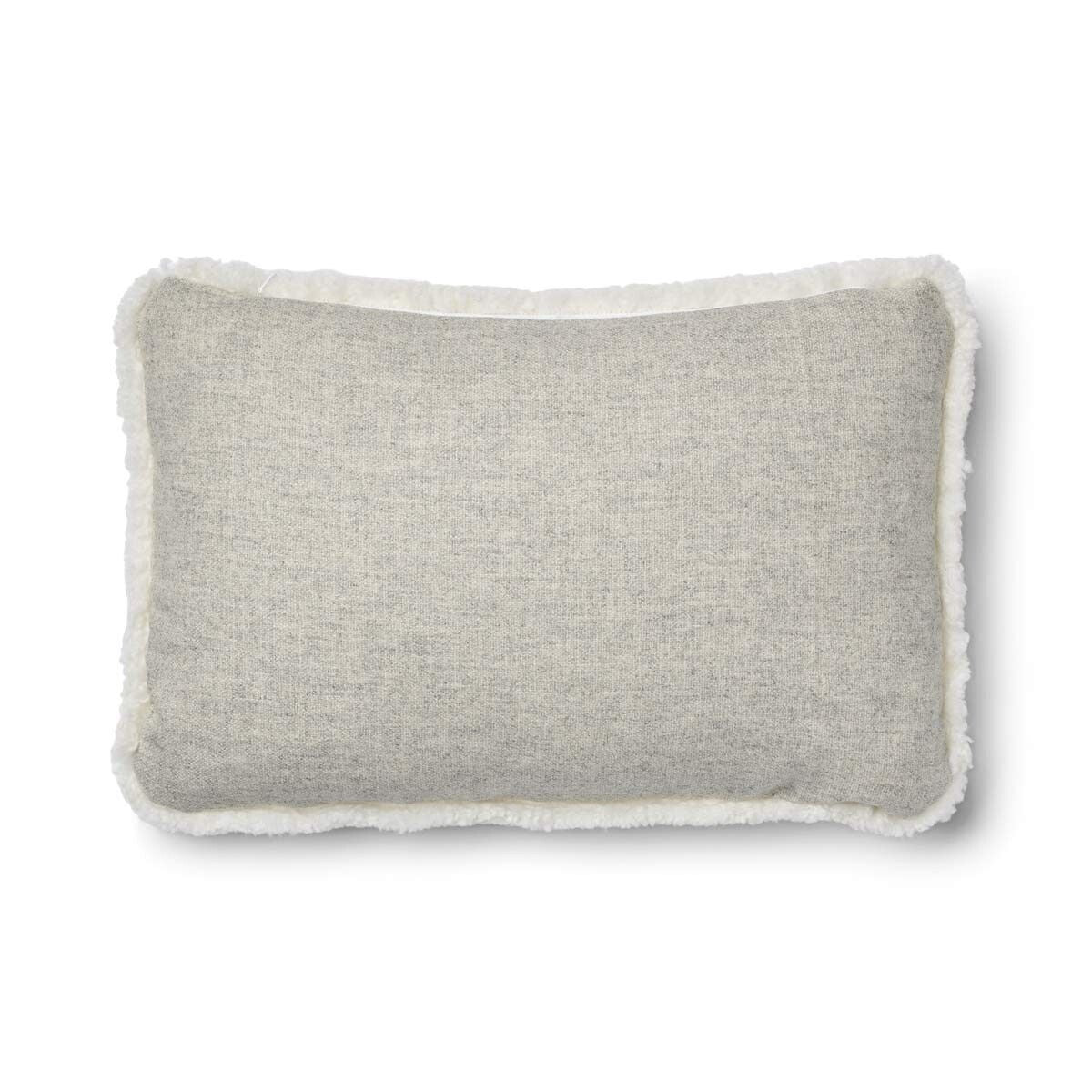 Kortharig Schapenvacht Kussen | Tweezijdig | 52x52 cm | 34x52 cm Zilver/Ivoor