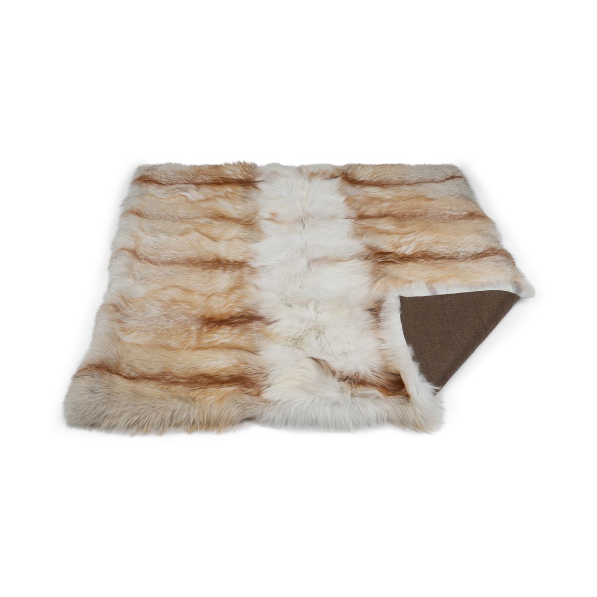 Premium Vos Plaid | Kasjmier Achterkant | Licht Goud |150x150 cm