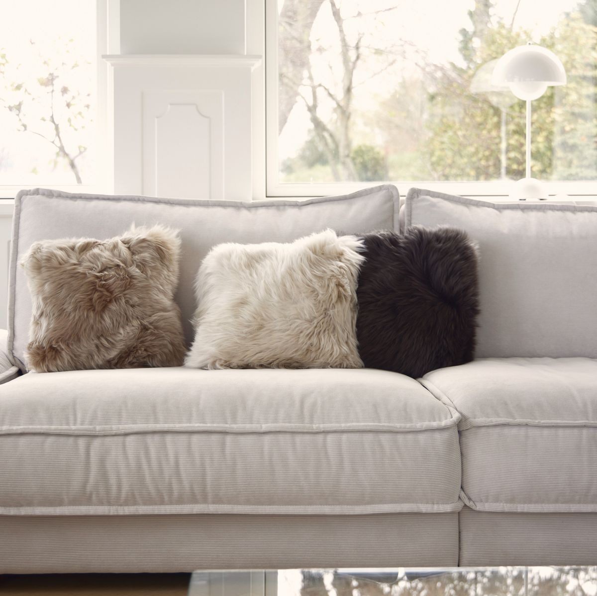 Langharig Schapenvacht Kussen | 35x35 cm Zwart