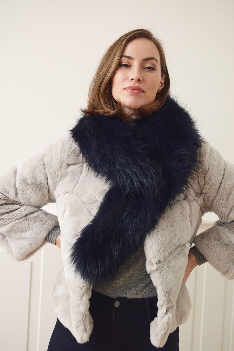 Klara Luxe Kraag Middernacht Blauw