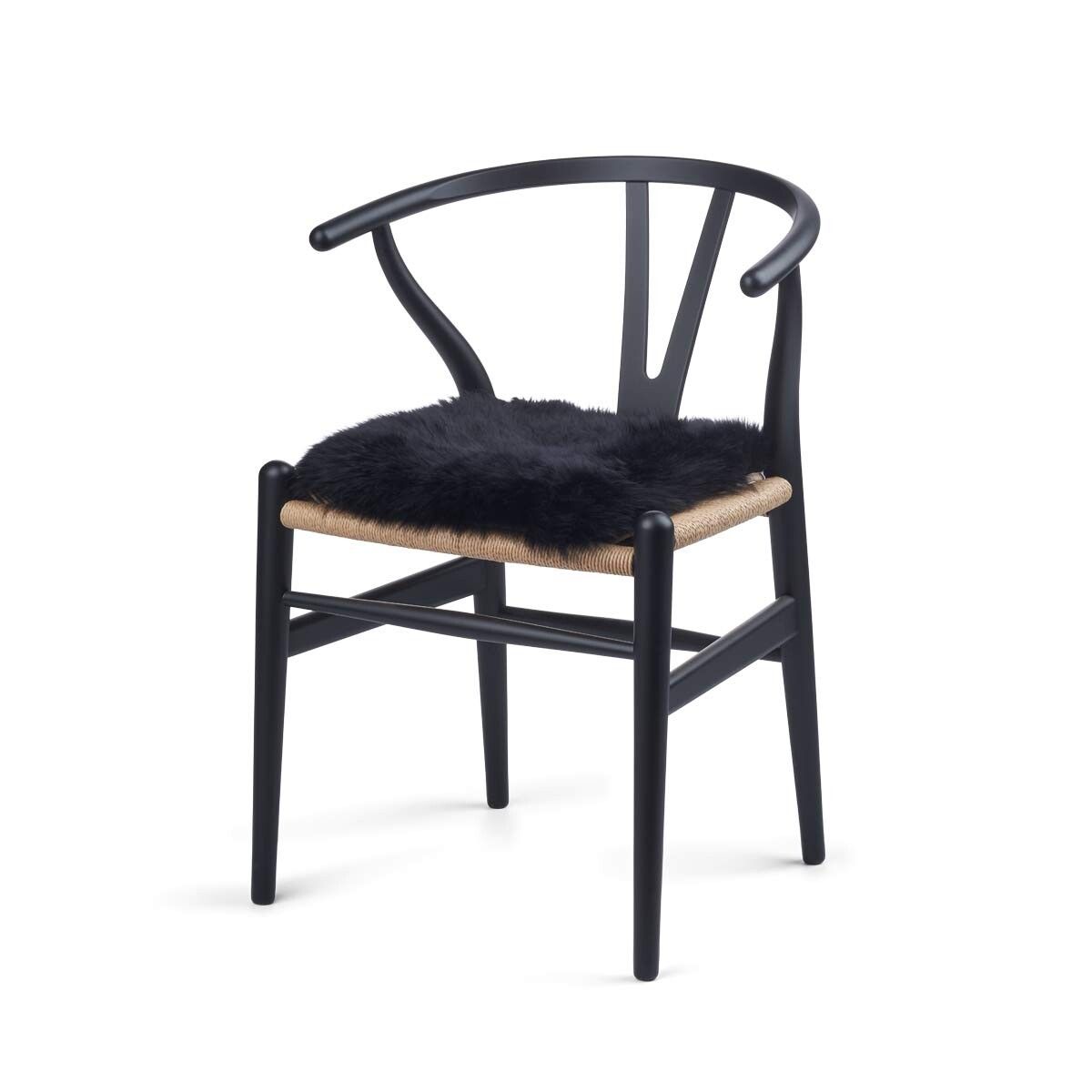 Langharige Schapenvacht Seat Cover Zero Waste Zwart