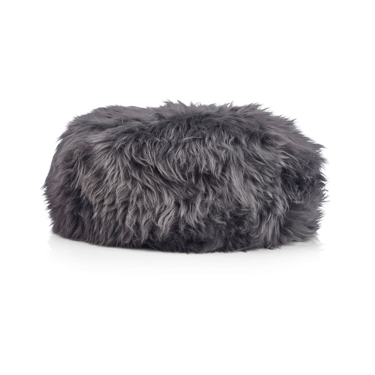 Premium Seat Cover | Long Wool | New Zealand | Ø34cm Staal Grijs