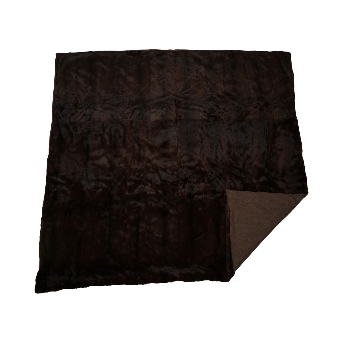 Nerts Plaid | Kasjmier Achterkant | Natuurlijk Donkerbruin | 155x190 cm