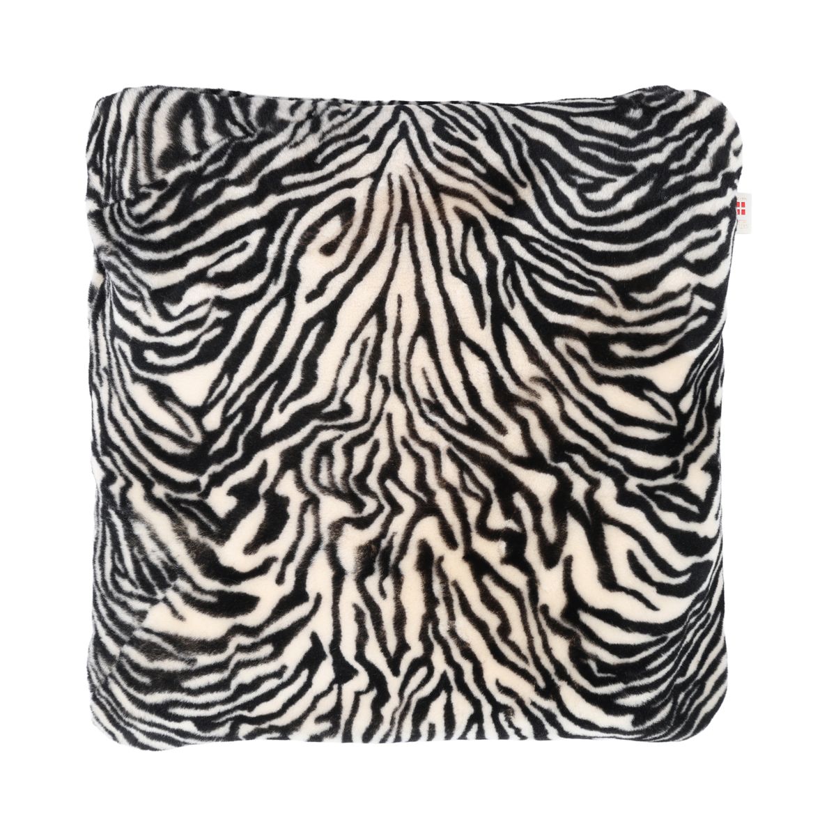 Premium Kwaliteit Kussen | Nieuw-Zeeland | Dubbelzijdige Mocassin Schapenvacht | 52x52 cm Zebra Print Zwart/Creme