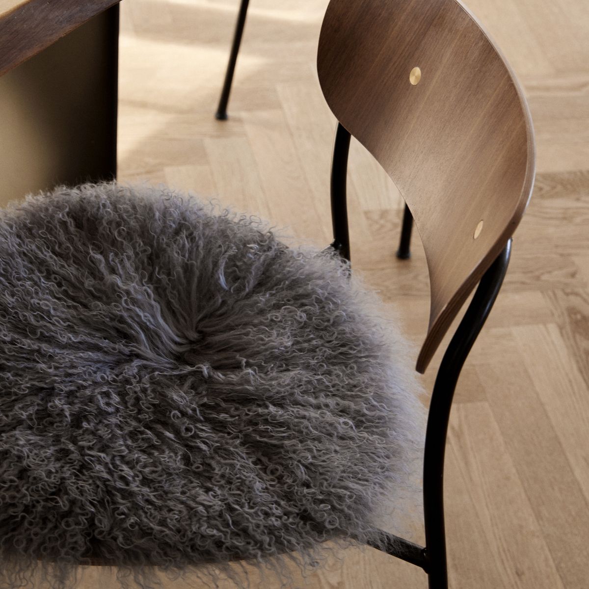 Curly Schapenvacht Stoel Cover | Ø38 cm Arctic Sunrise