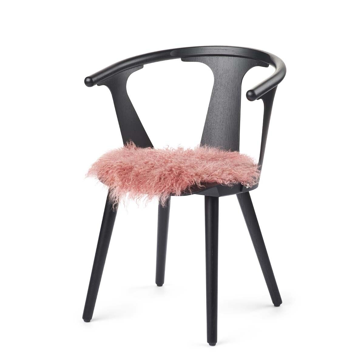 Curly Schapenvacht Stoel Cover | Ø38 cm Oudroze