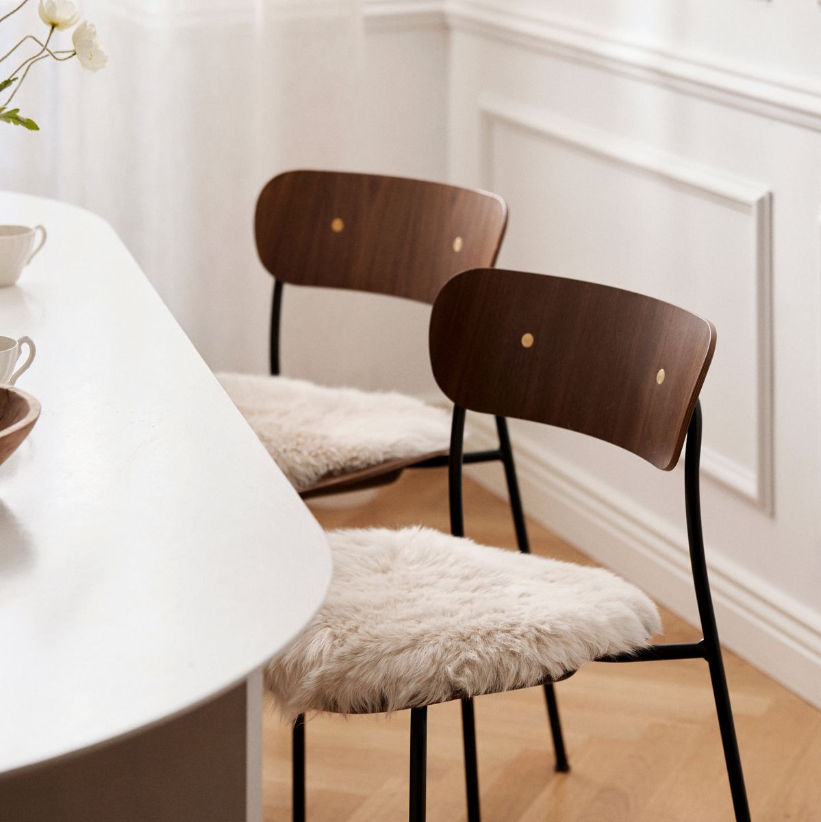 Langharige Schapenvacht Stoel Cover | Ø38 cm Fiesta Rood