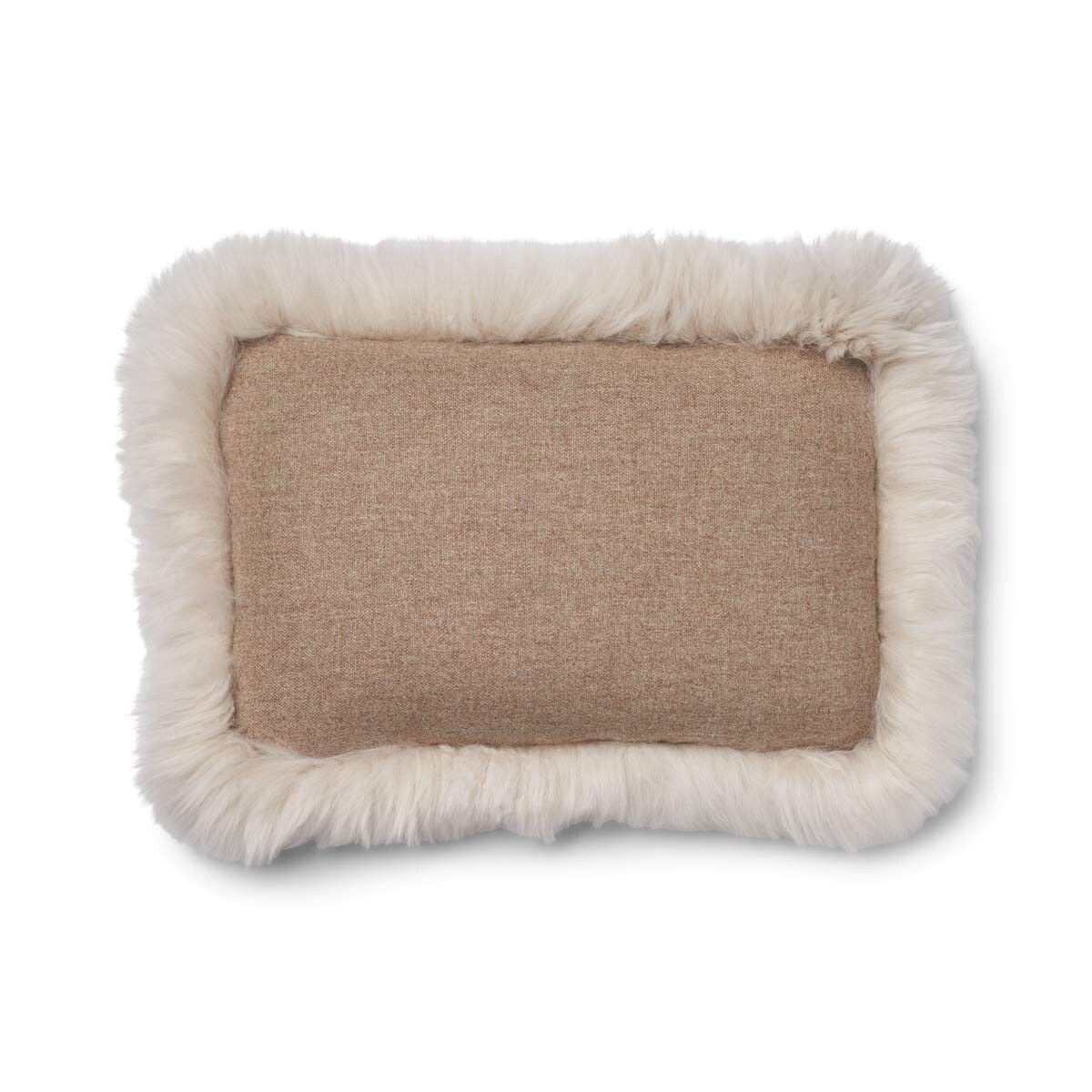 Wollen Kussen | LW rand | 52x52 cm | 34x52 cm Beige/Linnen