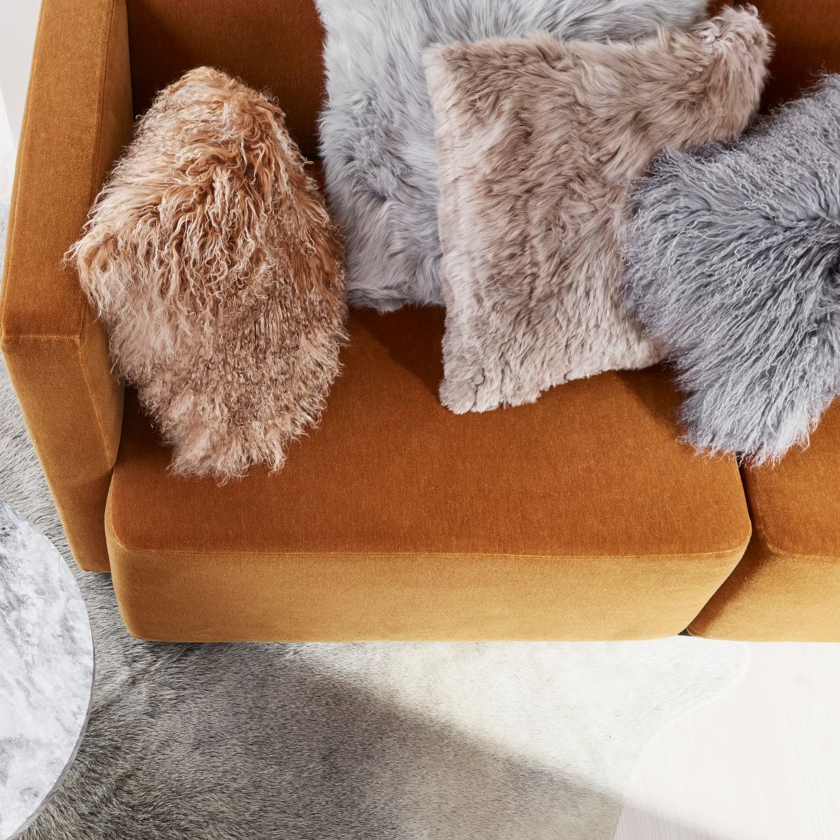 Curly Schapenvacht Kussen | Dubbelzijdig | 40x40 cm Zwart