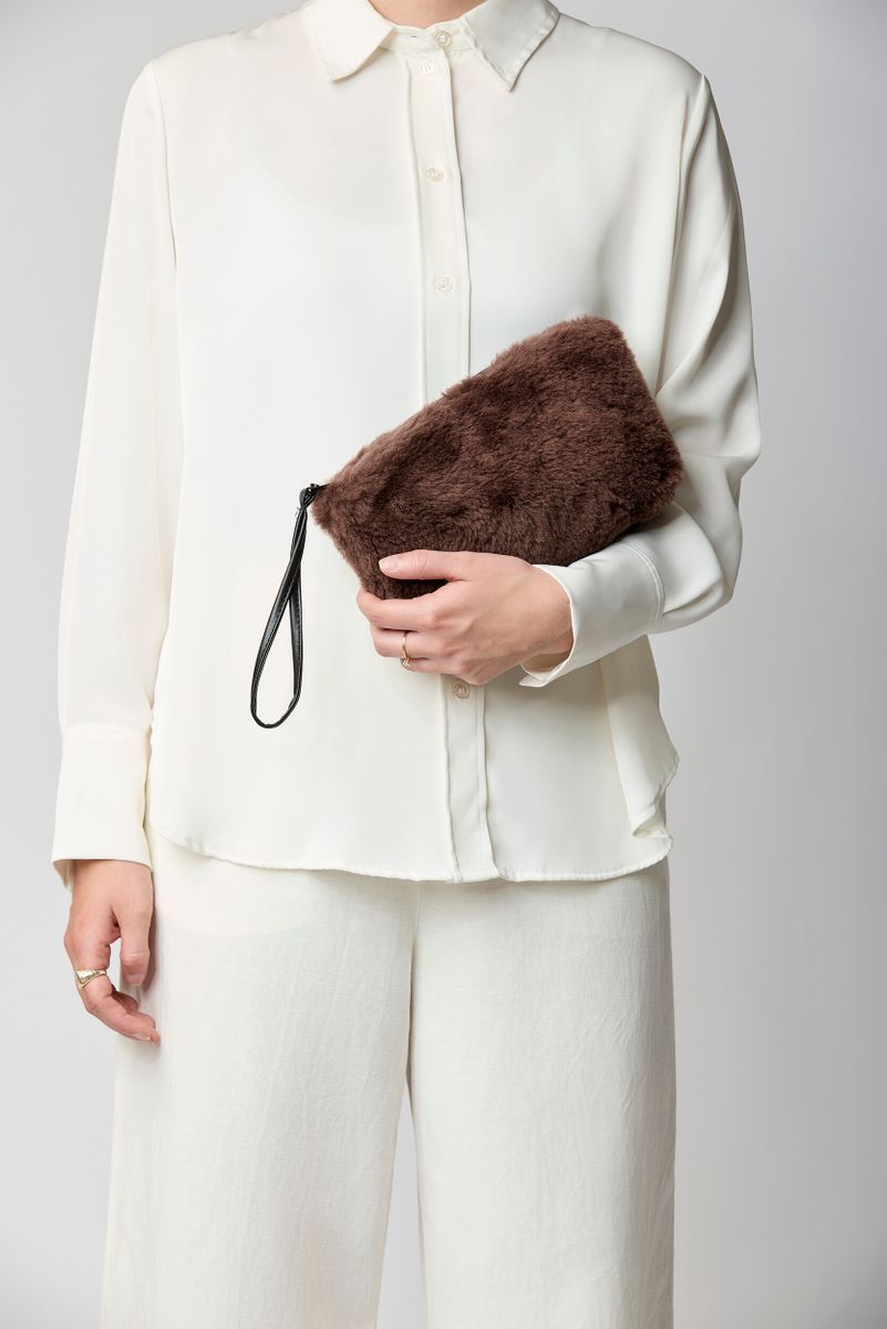 Nelly Clutch Tas Koffiebruin