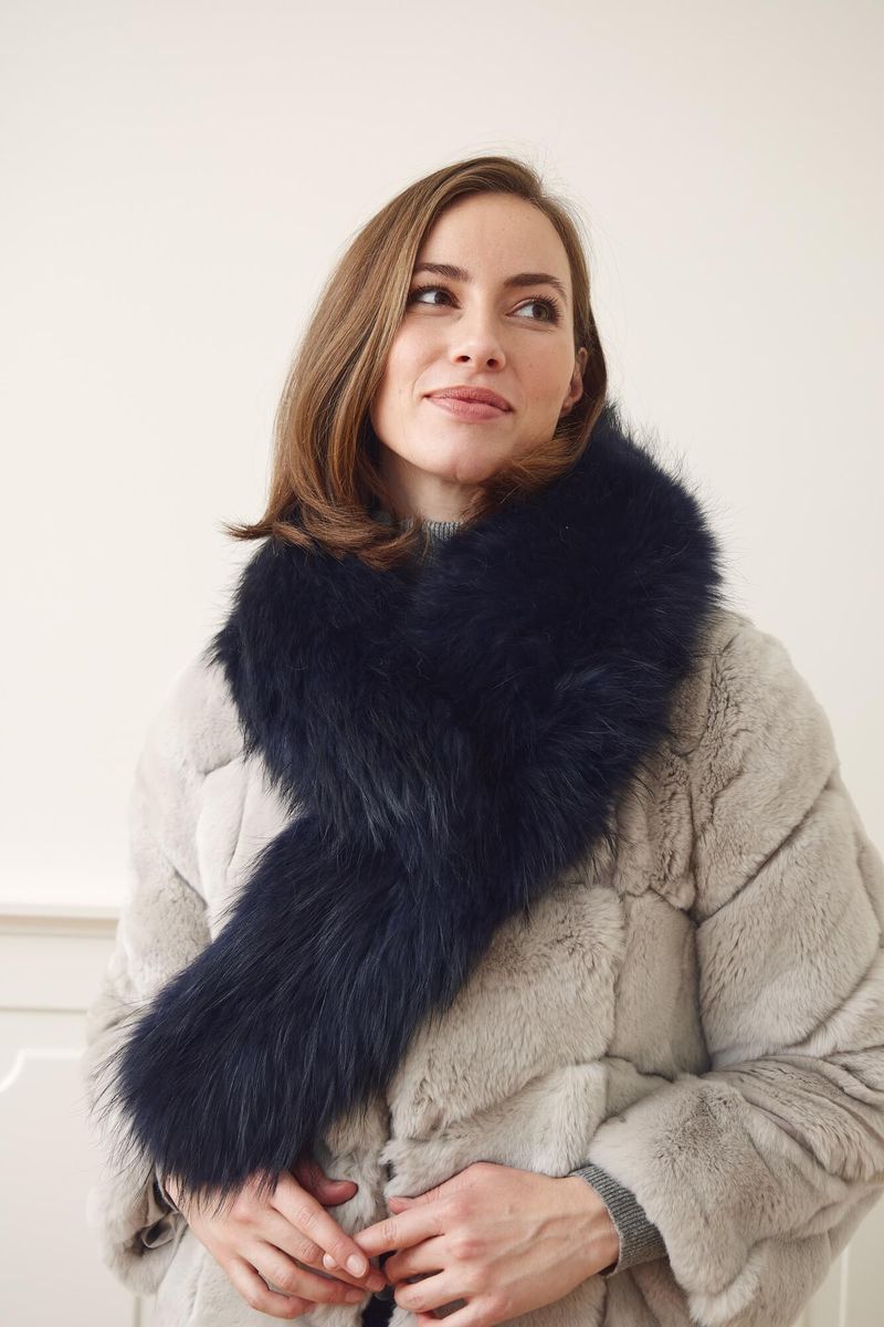 Klara Luxe Kraag Middernacht Blauw