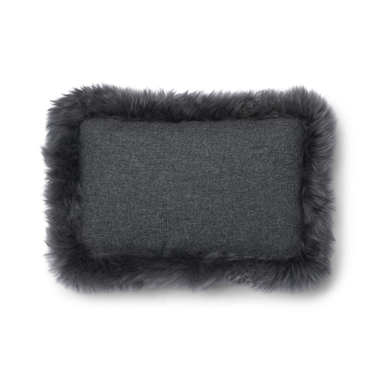 Wollen Kussen | LW rand | 52x52 cm | 34x52 cm Rots/Staal
