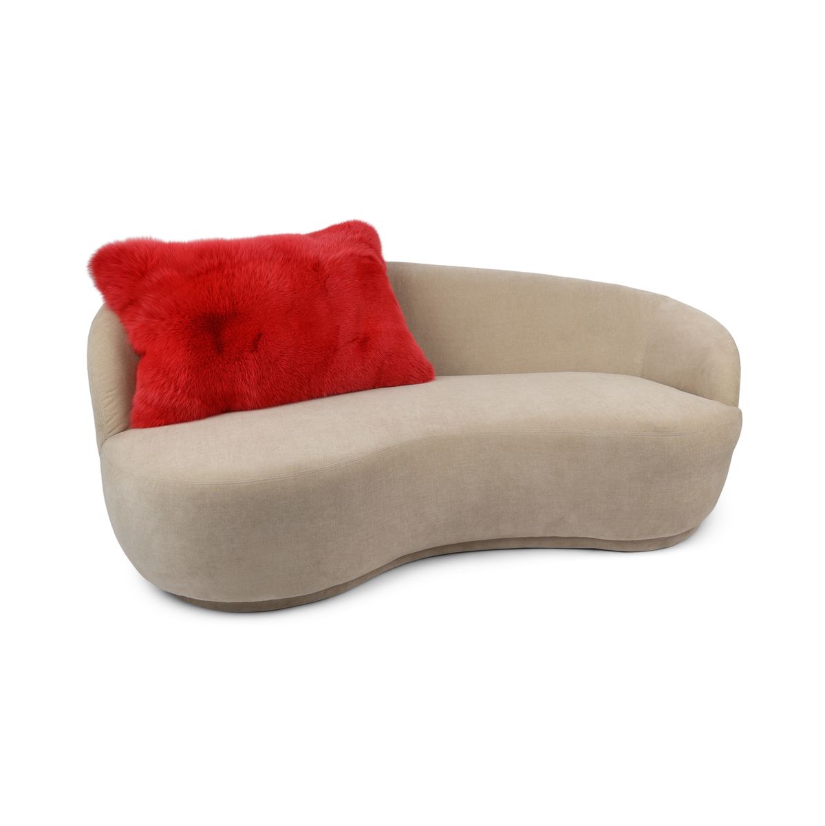 Premium Vos Kussen | Kasjmier Achterkant | Noorwegen | Rood | 52x84 cm