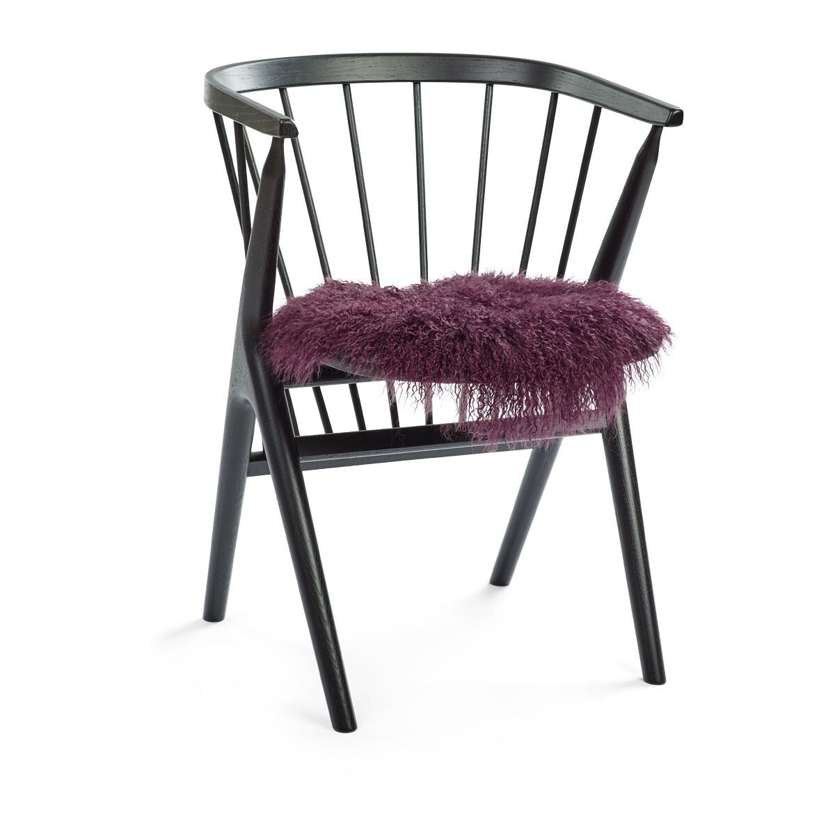 Curly Schapenvacht Stoel Cover | Ø38 cm Aubergine