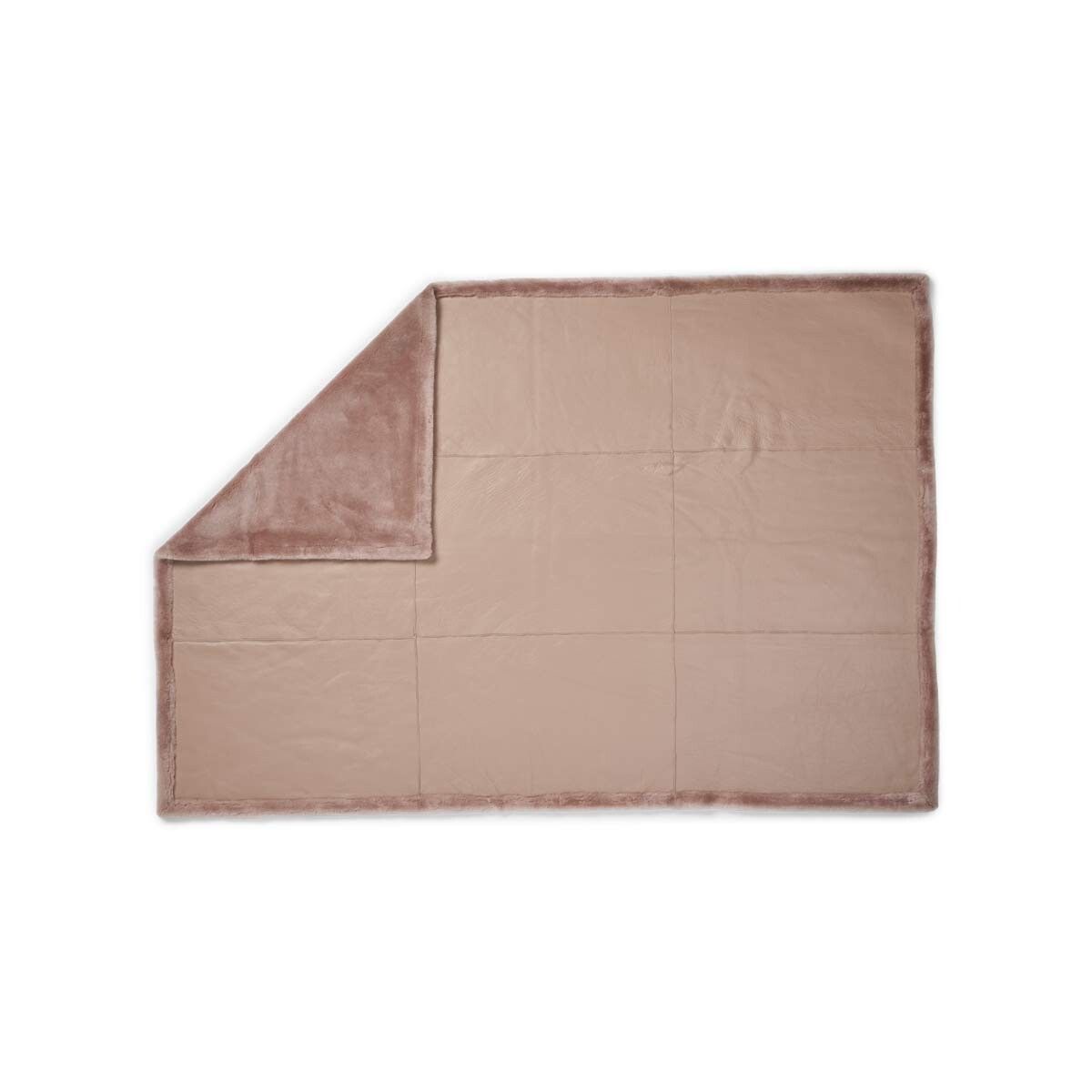 Angelina Plaid | Tweezijdige Schapenvacht | Korte Wol Stucco zand