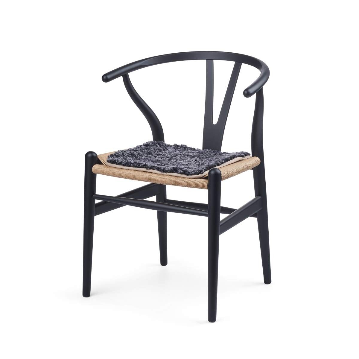 Langharige Schapenvacht Seat Cover Zero Waste Antraciet Grijs