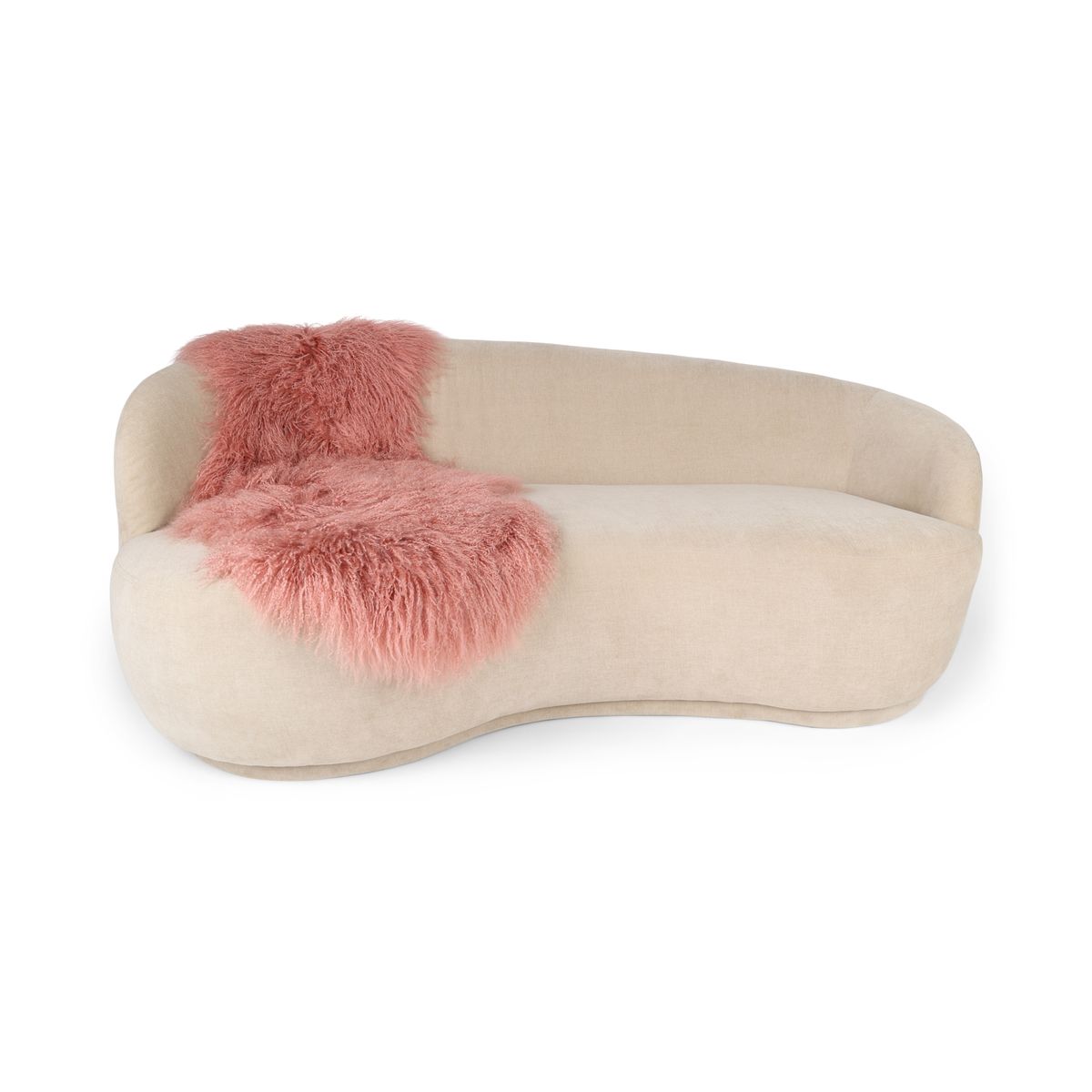 Dubbele Tibetaanse Schapenvacht | 150x55 cm Roze