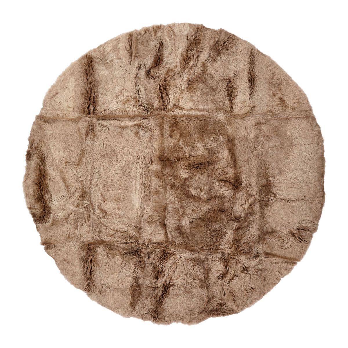 Langharig Schapenvacht Design Vloerkleed | Ø180 cm | Ø250 cm Taupe