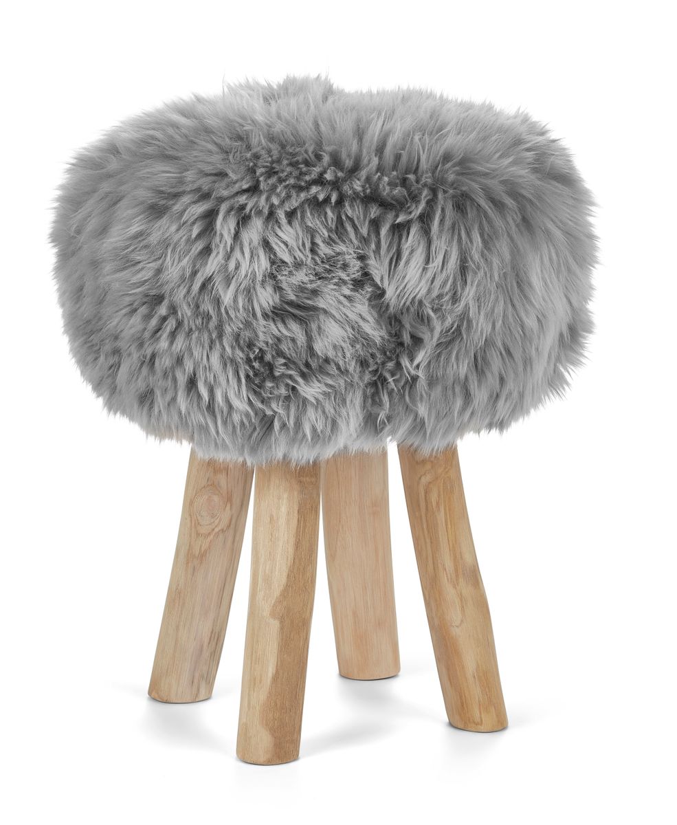 Premium Seat Cover | Long Wool | New Zealand | Ø34cm Licht Grijs